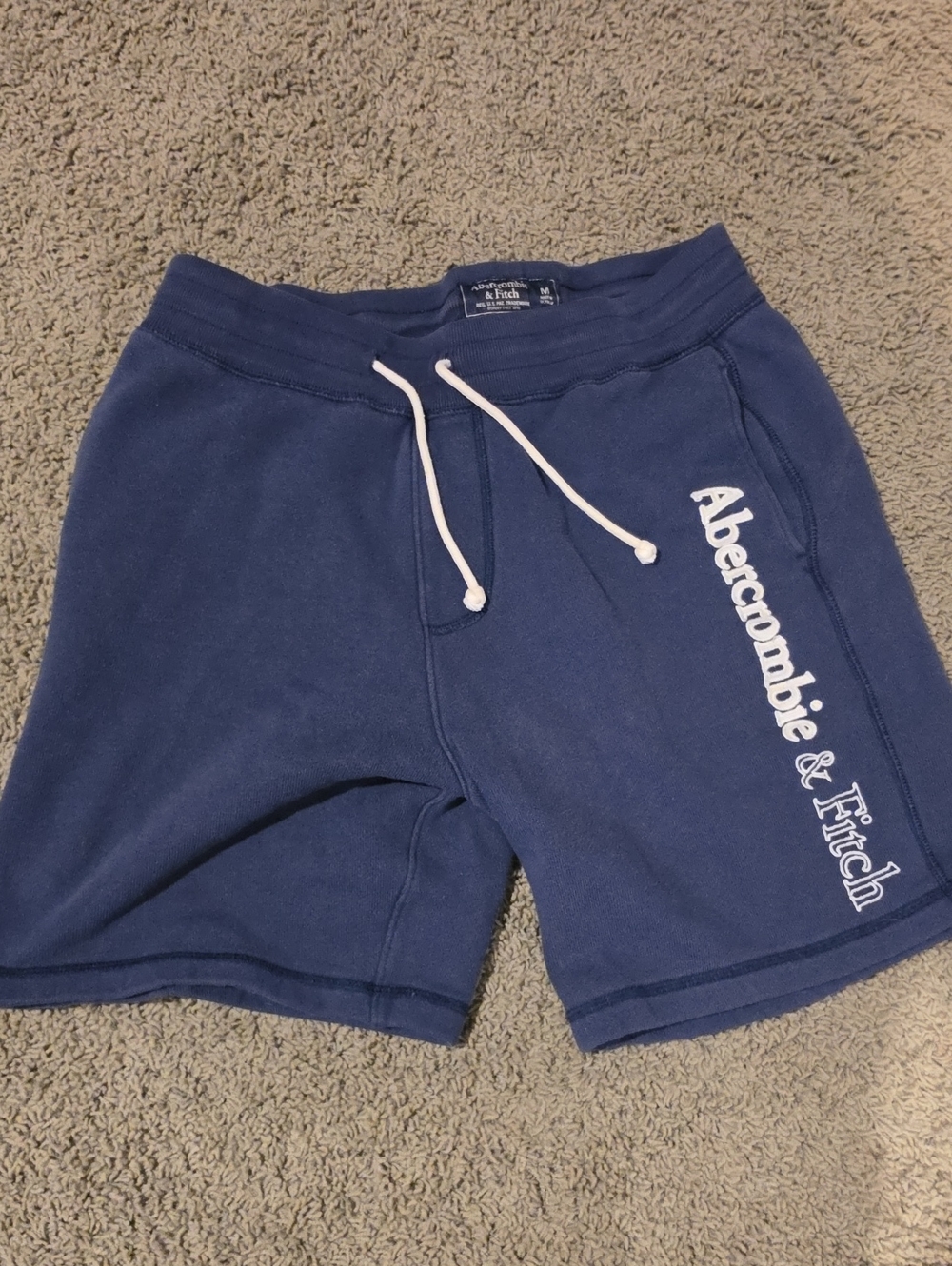 Abercrombie & Fitch Navy Blue Men's Logo Drawstring Shorts